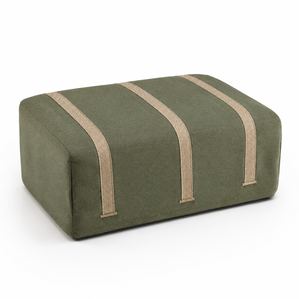 Woven Rail Footstool Cover