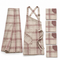 Smoke Rose Plaid Dining Textile Set
