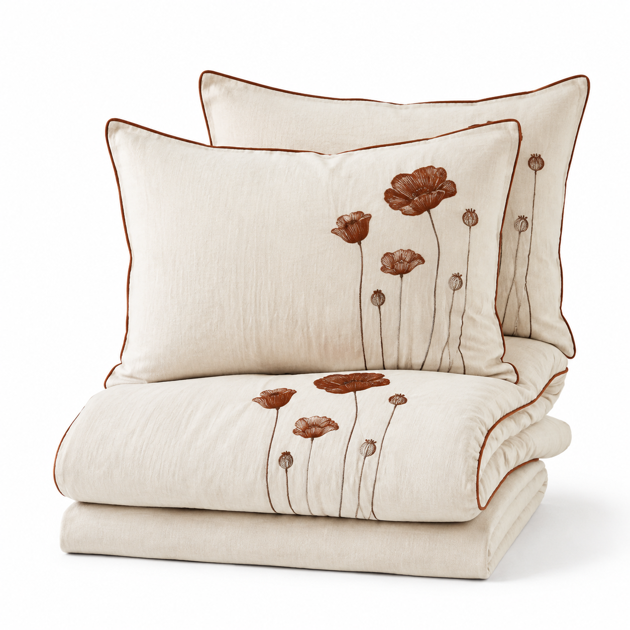 Poppy Russet Four-Piece Bedding Set