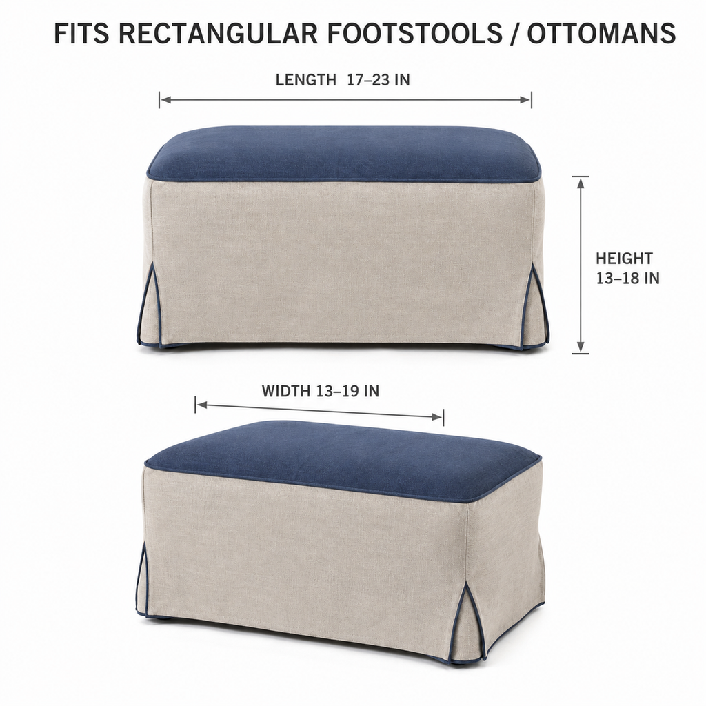 Lantern Hem Footstool Cover