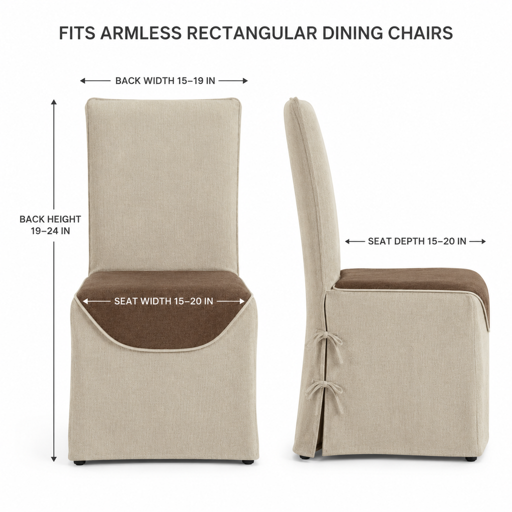 Saddle-Skirt Dining Chair Cover