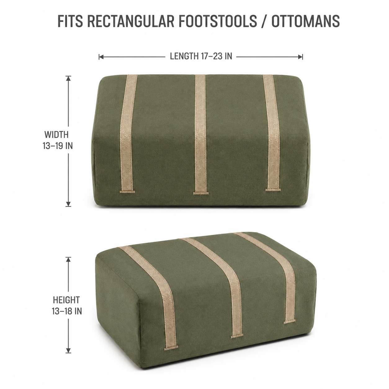 Woven Rail Footstool Cover