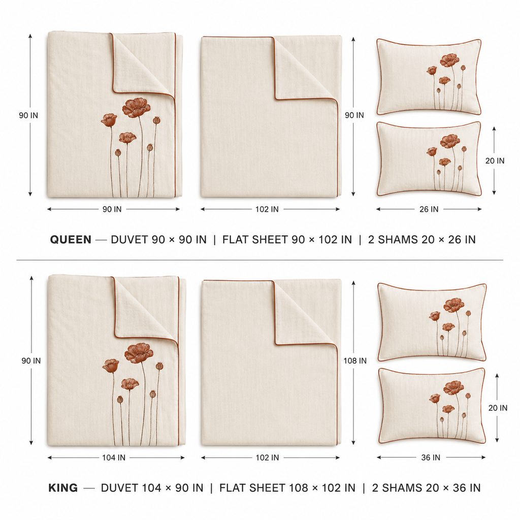 Poppy Russet Four-Piece Bedding Set