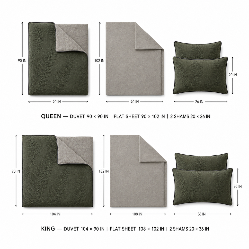 Moonlit Fern Relief Four-Piece Bedding Set
