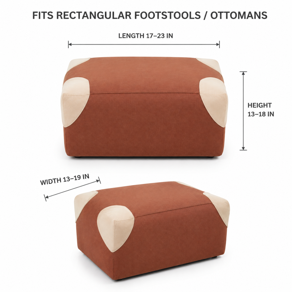 Petal-Corner Footstool Cover
