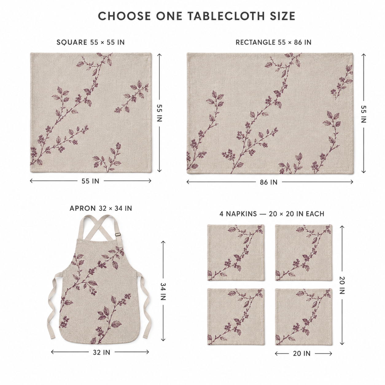 Berry Branch Dining Textile Set