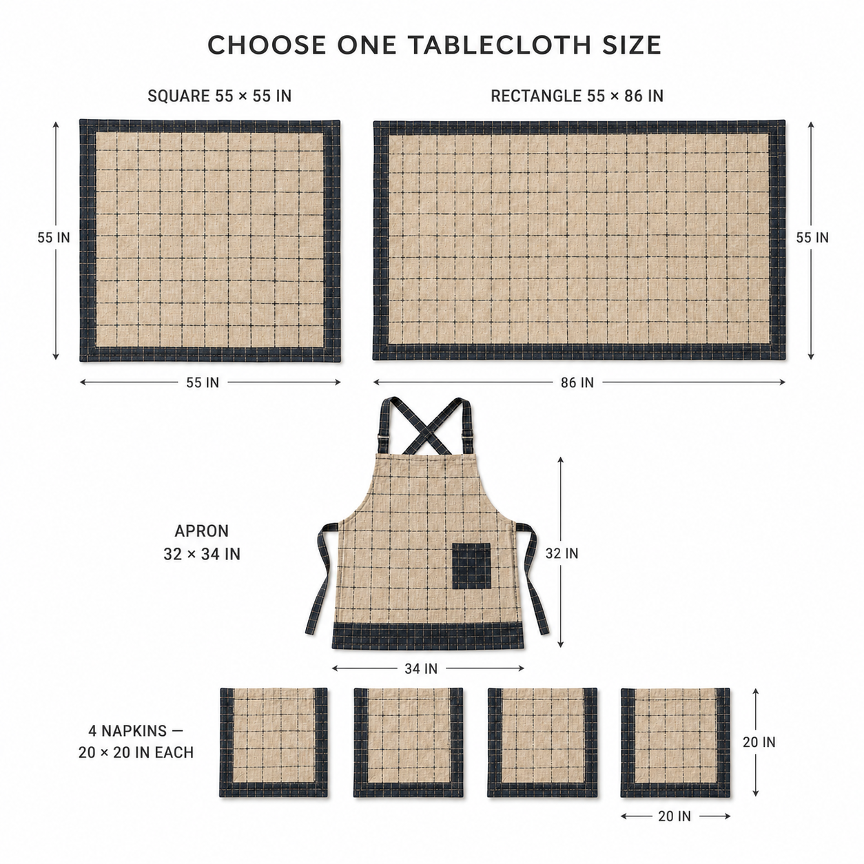 Harvest Grid Dining Textile Set