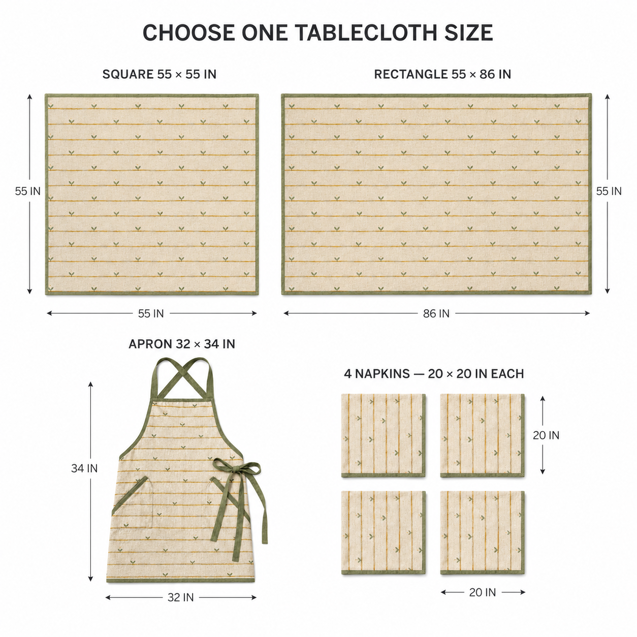Saffron Furrow Dining Textile Set
