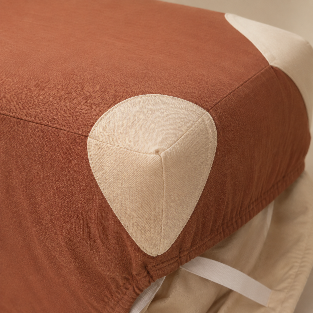 Petal-Corner Footstool Cover