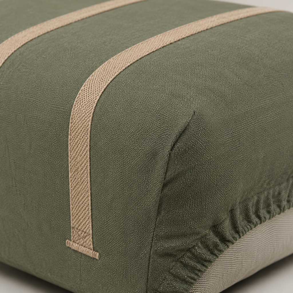 Woven Rail Footstool Cover