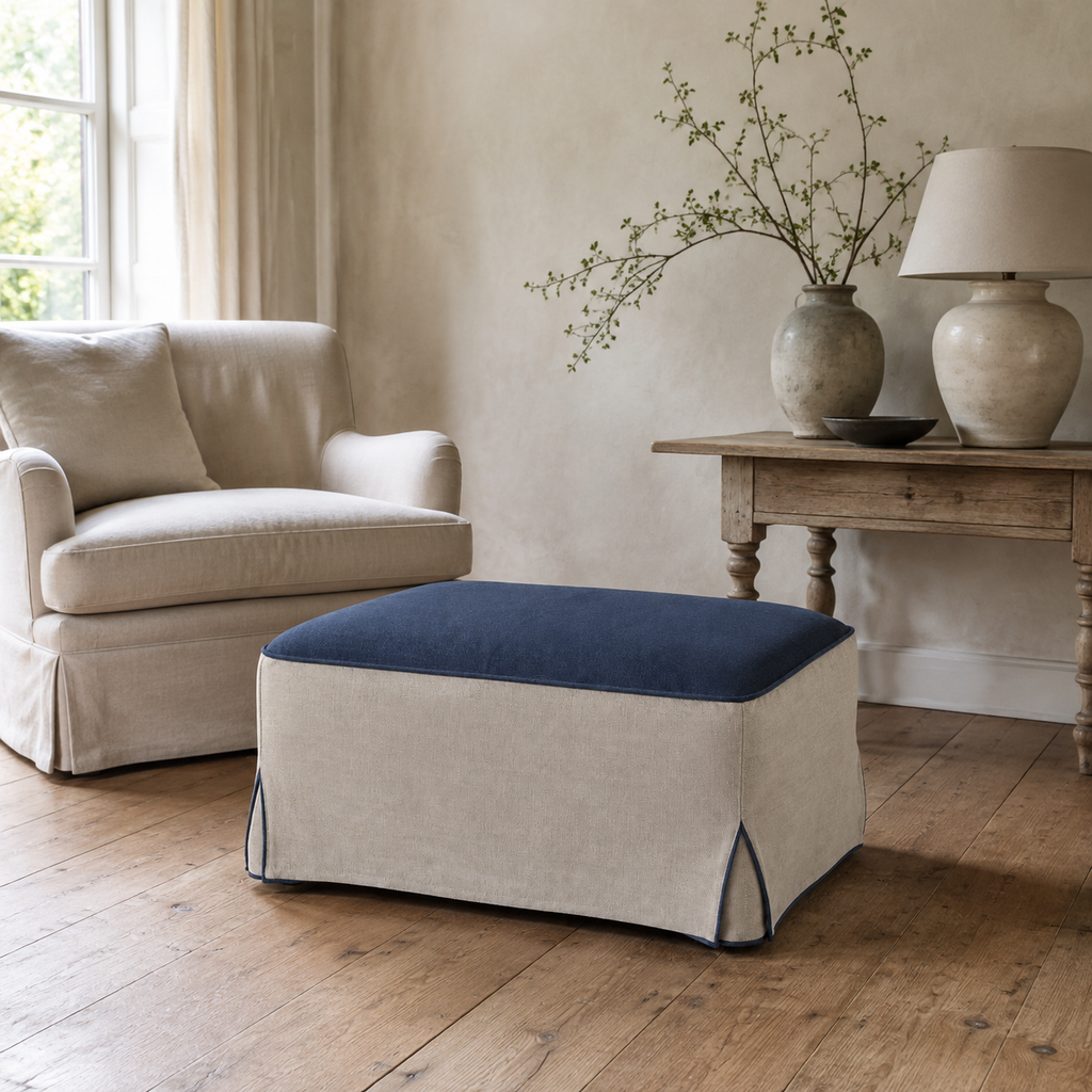 Lantern Hem Footstool Cover