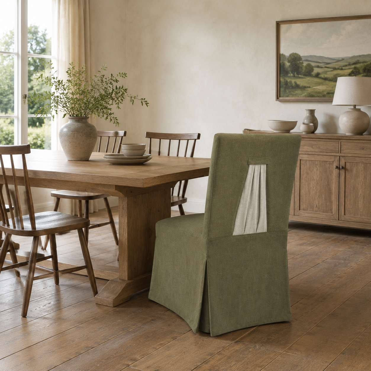 Gatherback Pleat Dining Chair Cover
