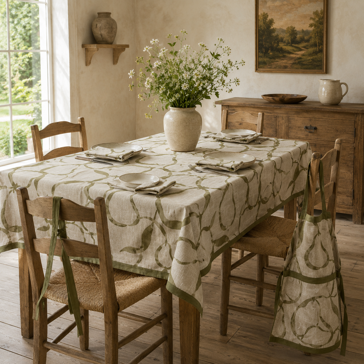 Pearwood Ribbon Dining Textile Set