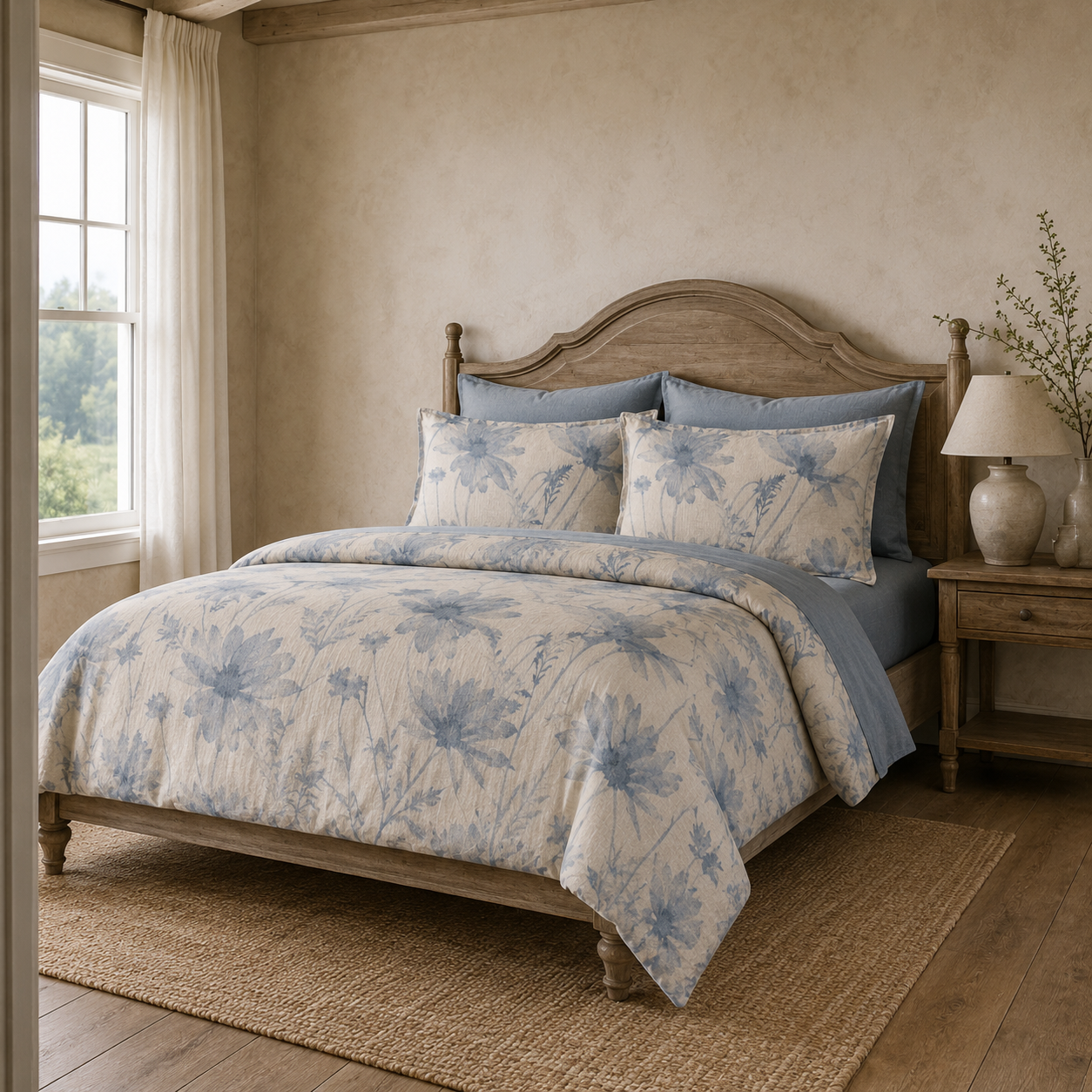 Wild Aster Shadow Four-Piece Bedding Set