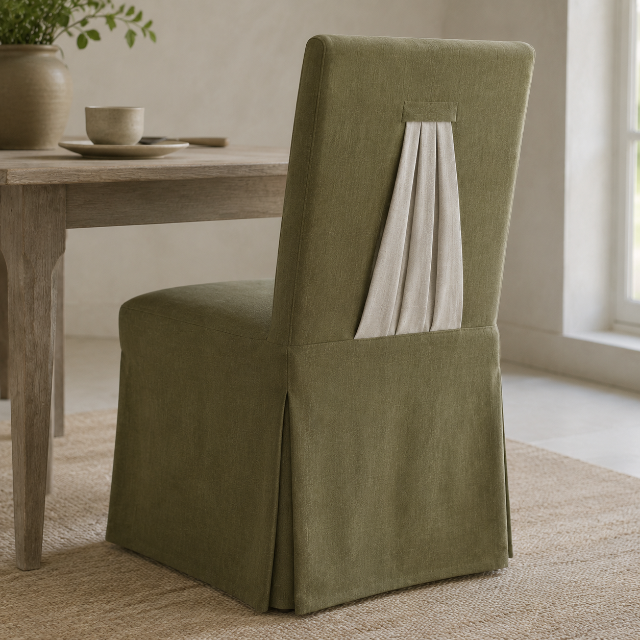 Gatherback Pleat Dining Chair Cover