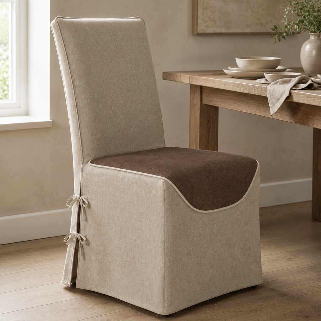 Saddle-Skirt Dining Chair Cover