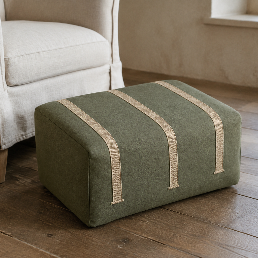 Woven Rail Footstool Cover