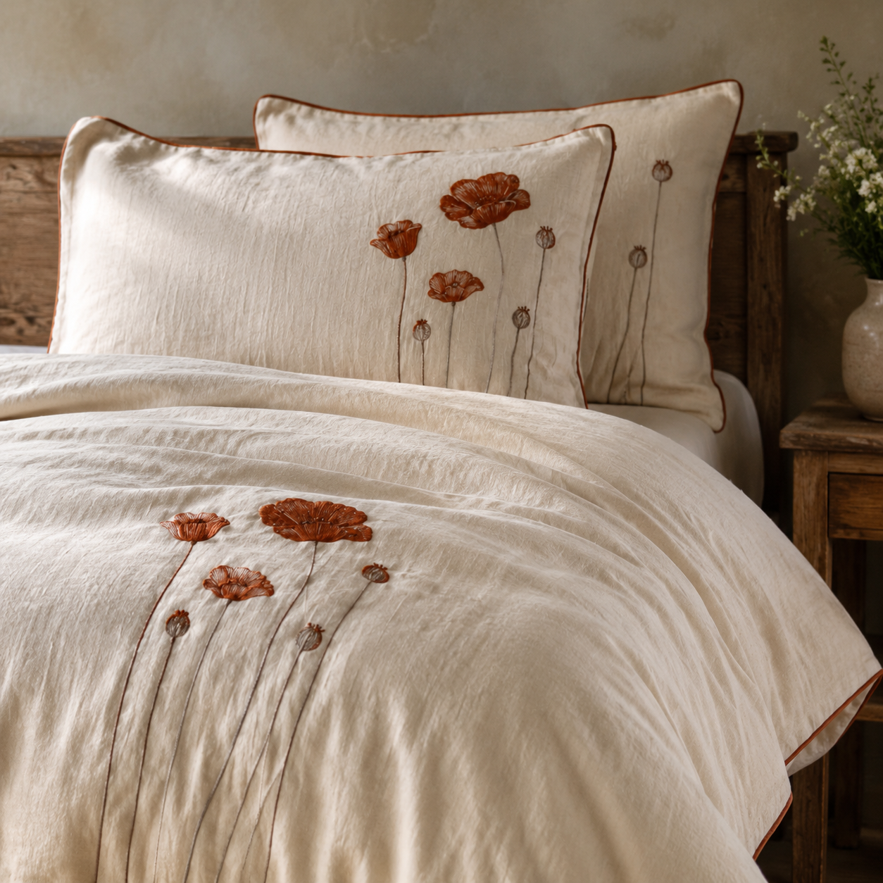 Poppy Russet Four-Piece Bedding Set