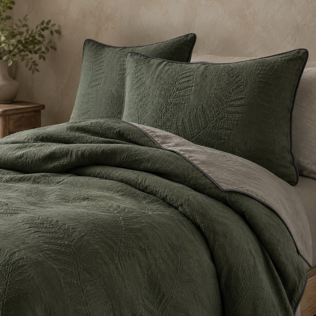 Moonlit Fern Relief Four-Piece Bedding Set